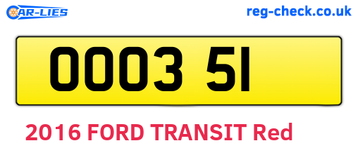 OOO351 are the vehicle registration plates.