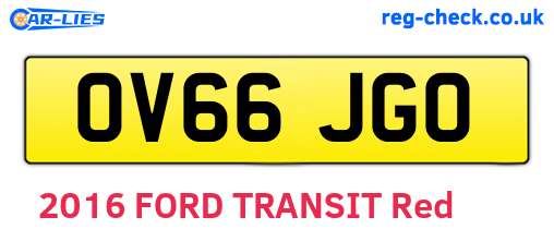 OV66JGO are the vehicle registration plates.