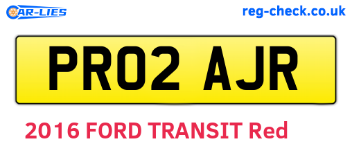 PR02AJR are the vehicle registration plates.