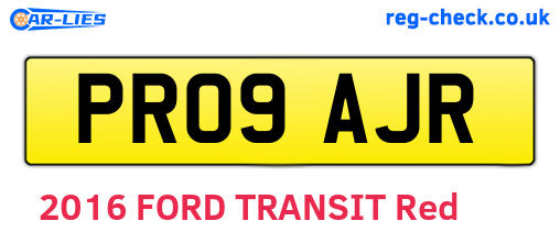 PR09AJR are the vehicle registration plates.