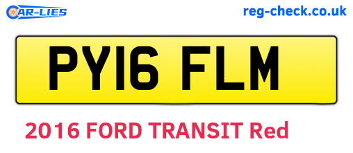 PY16FLM are the vehicle registration plates.