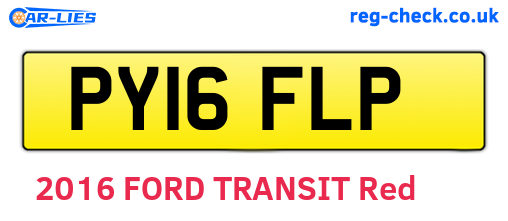 PY16FLP are the vehicle registration plates.