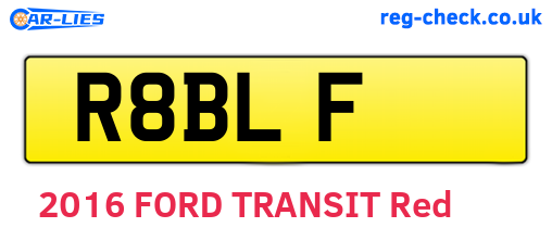 R8BLF are the vehicle registration plates.