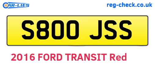 S800JSS are the vehicle registration plates.