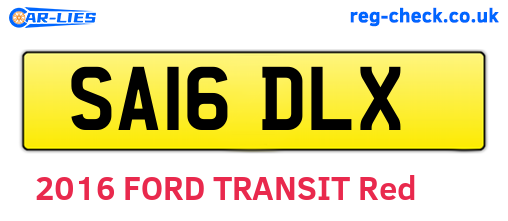 SA16DLX are the vehicle registration plates.