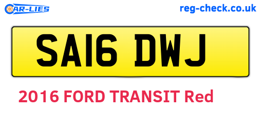 SA16DWJ are the vehicle registration plates.