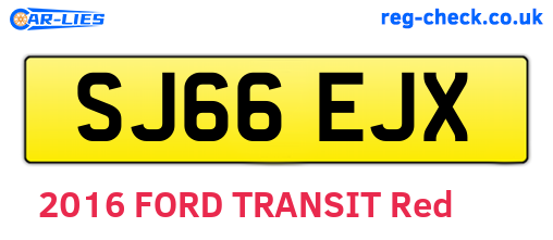SJ66EJX are the vehicle registration plates.