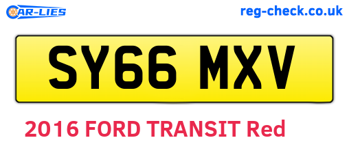 SY66MXV are the vehicle registration plates.