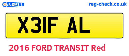 X31FAL are the vehicle registration plates.