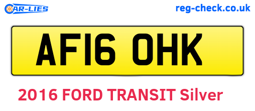 AF16OHK are the vehicle registration plates.