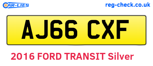 AJ66CXF are the vehicle registration plates.
