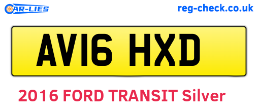 AV16HXD are the vehicle registration plates.
