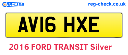 AV16HXE are the vehicle registration plates.
