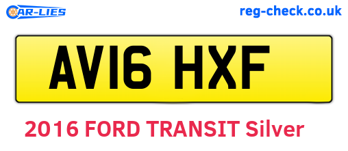 AV16HXF are the vehicle registration plates.