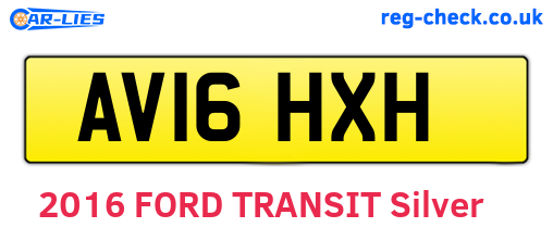 AV16HXH are the vehicle registration plates.