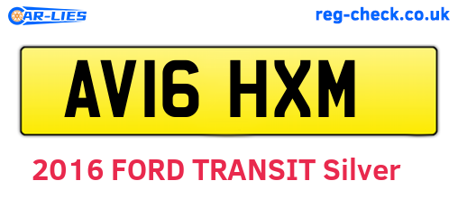AV16HXM are the vehicle registration plates.