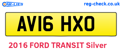 AV16HXO are the vehicle registration plates.