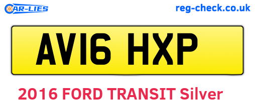 AV16HXP are the vehicle registration plates.