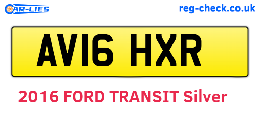 AV16HXR are the vehicle registration plates.