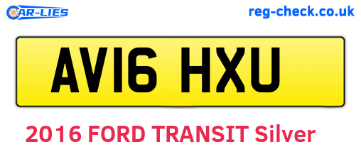 AV16HXU are the vehicle registration plates.
