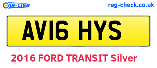 AV16HYS are the vehicle registration plates.