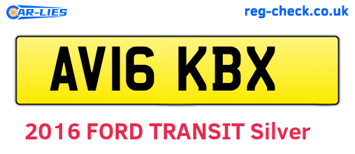 AV16KBX are the vehicle registration plates.