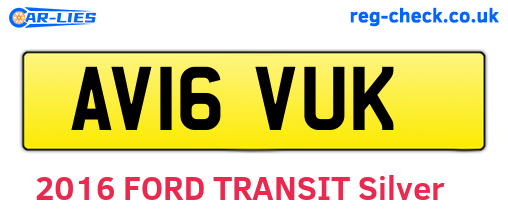 AV16VUK are the vehicle registration plates.