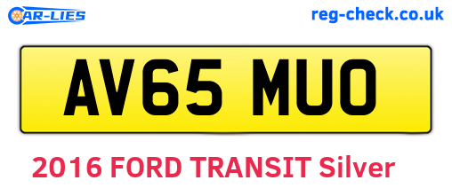 AV65MUO are the vehicle registration plates.