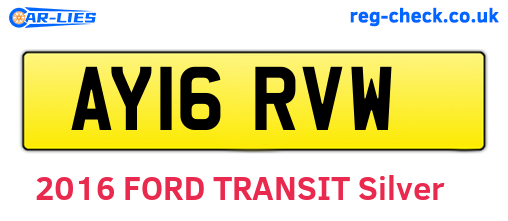 AY16RVW are the vehicle registration plates.