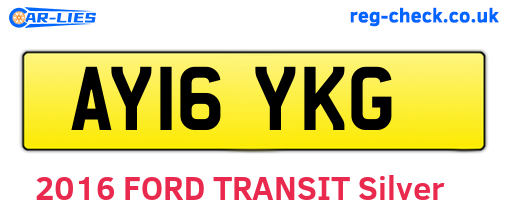 AY16YKG are the vehicle registration plates.