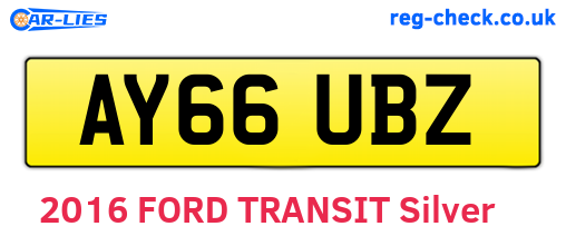 AY66UBZ are the vehicle registration plates.