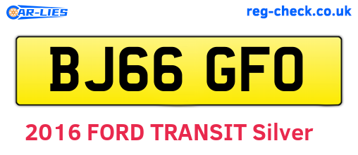 BJ66GFO are the vehicle registration plates.