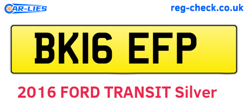 BK16EFP are the vehicle registration plates.