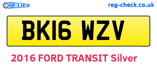 BK16WZV are the vehicle registration plates.