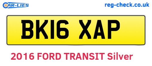 BK16XAP are the vehicle registration plates.