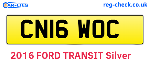 CN16WOC are the vehicle registration plates.