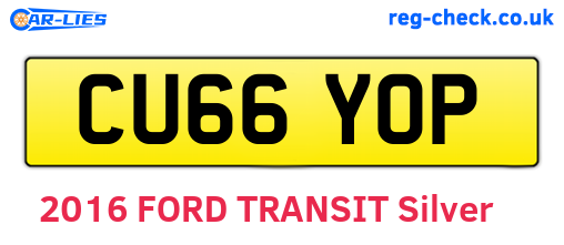 CU66YOP are the vehicle registration plates.