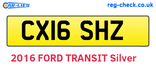 CX16SHZ are the vehicle registration plates.