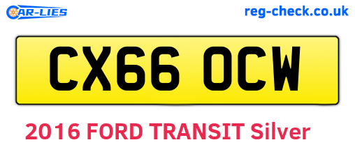 CX66OCW are the vehicle registration plates.