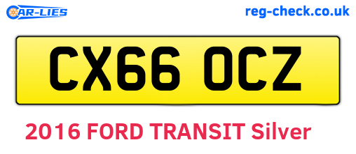 CX66OCZ are the vehicle registration plates.