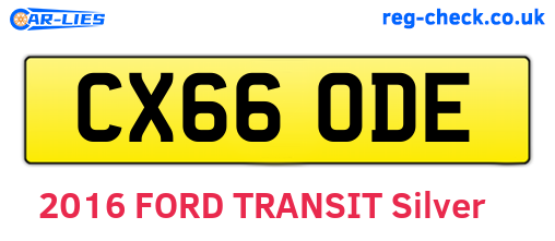 CX66ODE are the vehicle registration plates.