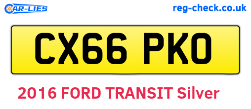CX66PKO are the vehicle registration plates.