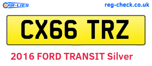 CX66TRZ are the vehicle registration plates.