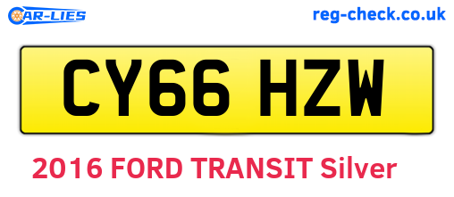 CY66HZW are the vehicle registration plates.
