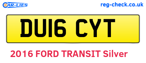 DU16CYT are the vehicle registration plates.