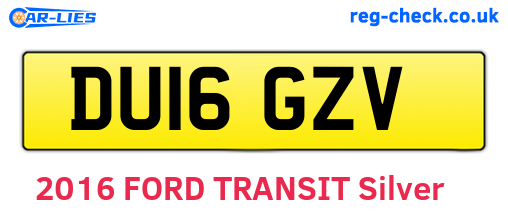 DU16GZV are the vehicle registration plates.