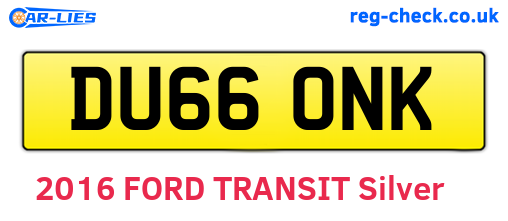 DU66ONK are the vehicle registration plates.