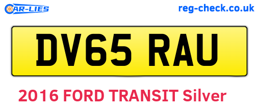 DV65RAU are the vehicle registration plates.