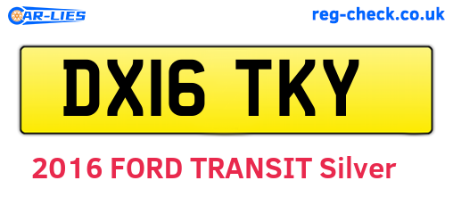 DX16TKY are the vehicle registration plates.
