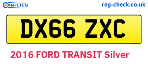 DX66ZXC are the vehicle registration plates.